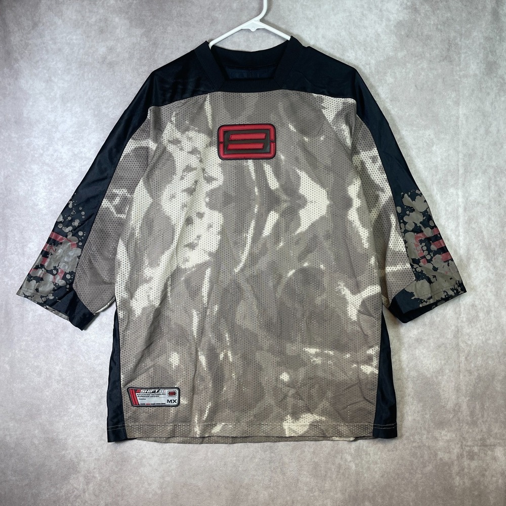 Shift Racing Motocross Jersey Shirt Mens XL Camo Black Mesh Short Sleeve MX Gear